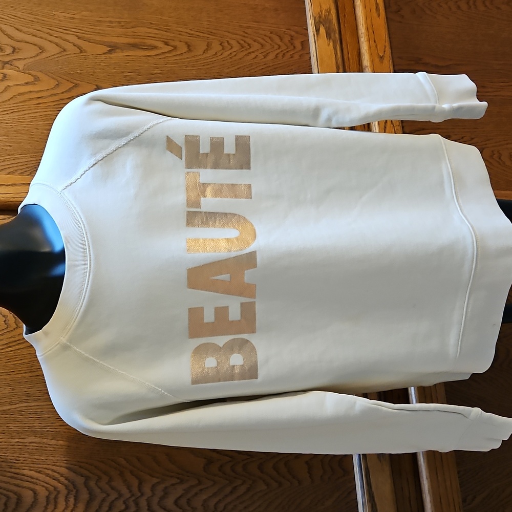 J.CREW Crewneck Beaute Beauty Rose Gold Foil Pullover Sweatshirt Size - XS